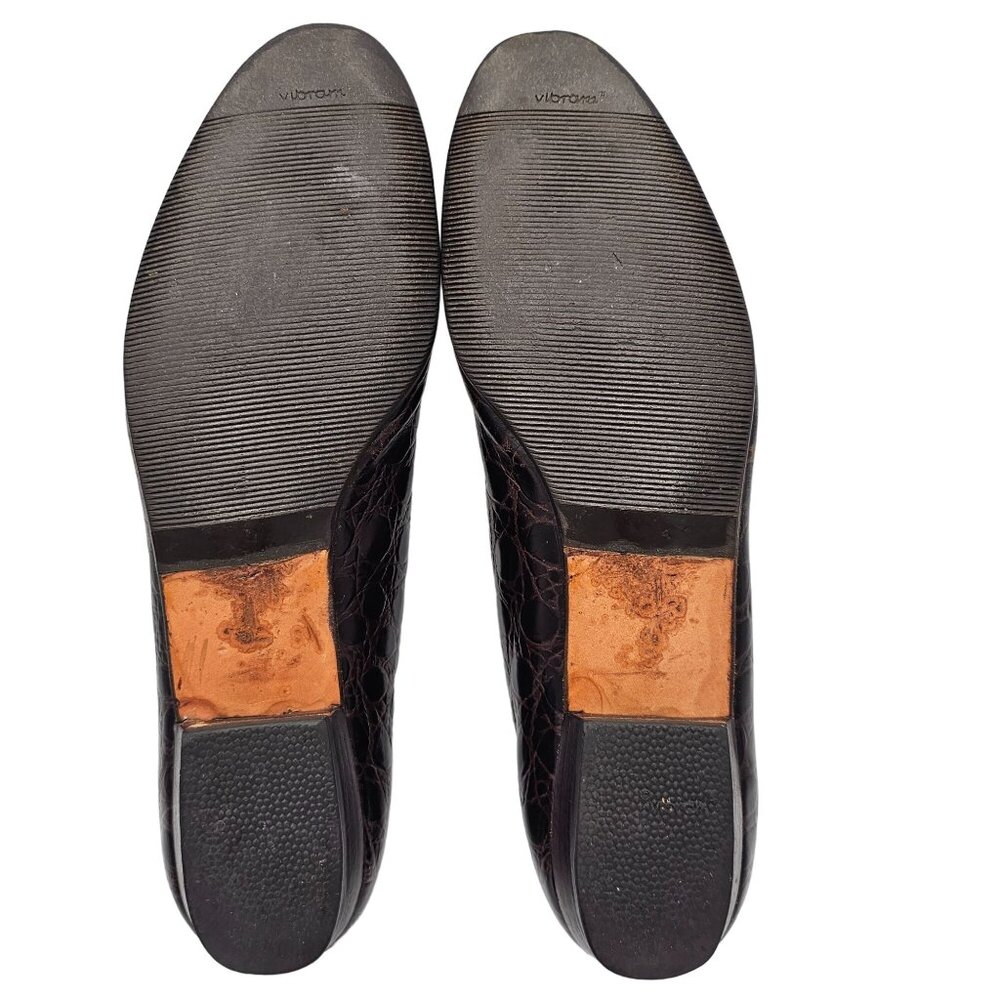 Vintage Salvatore Ferragamo Italy Crocodile Alligator Emb. Womens 8.5AAA Loafers - Picture 3 of 13